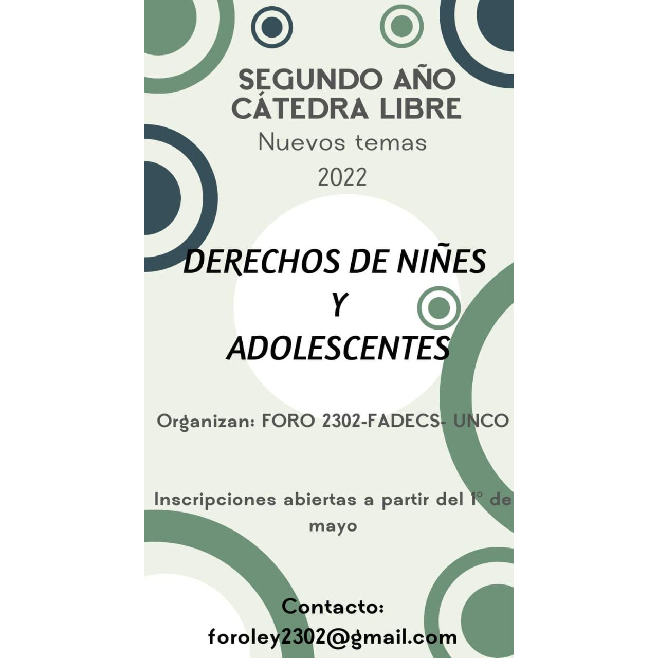 CÁTEDRA LIBRE “DERECHOS DE NIÑES Y ADOLESCENTES”